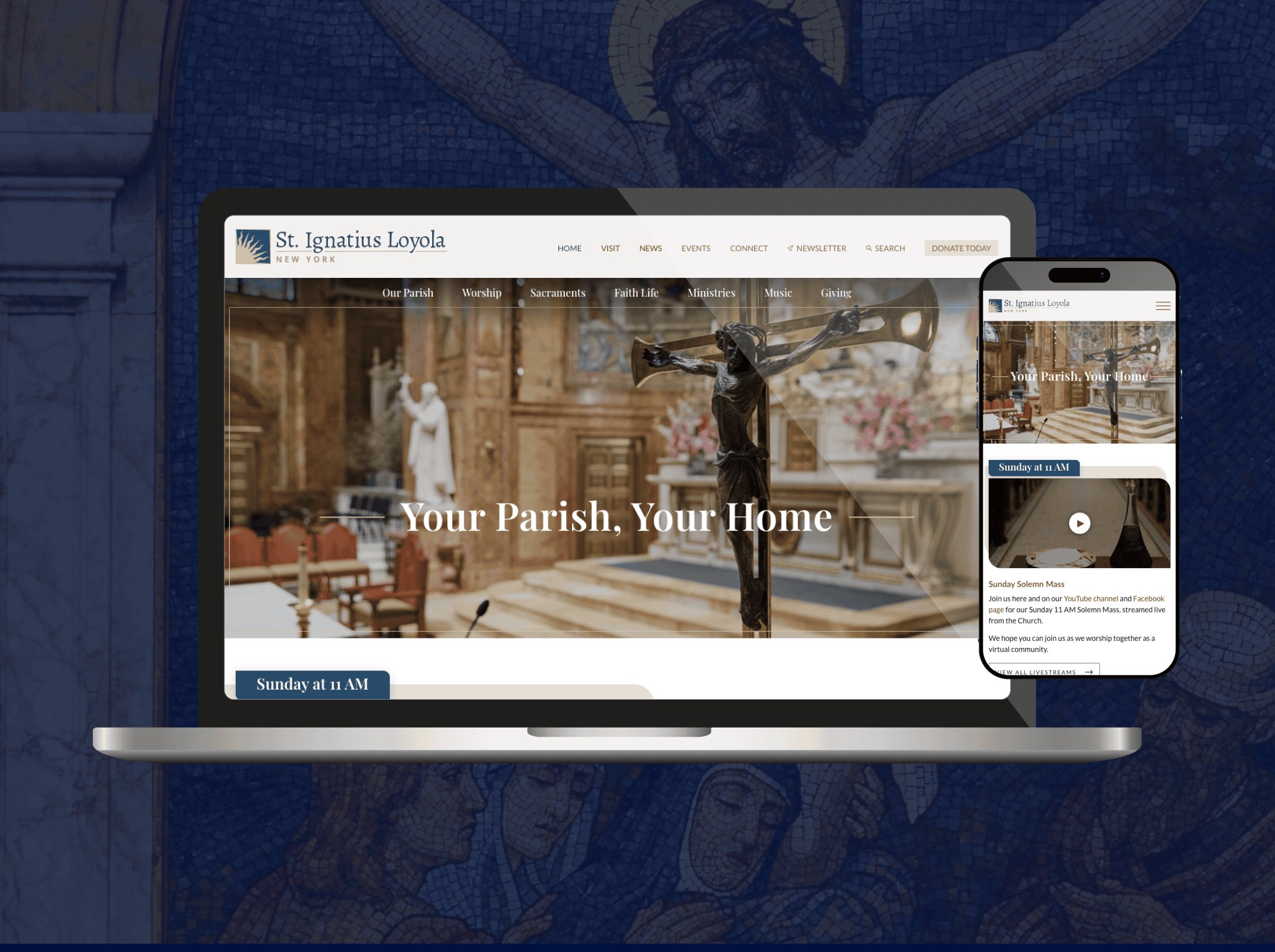 Parish website with a full ticketing and registration system