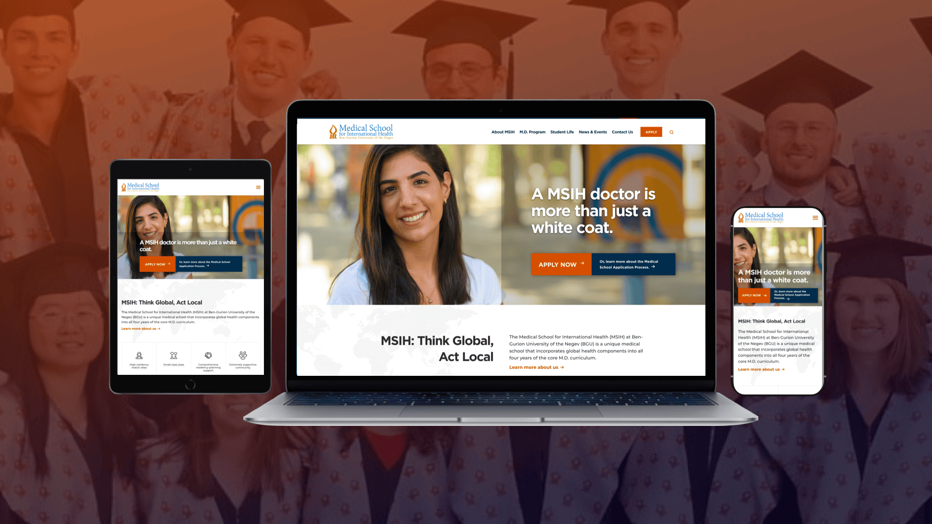 Redesigned architecture and branding for an international medical school